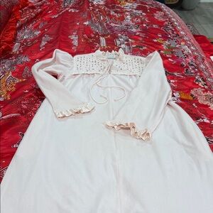Elegant Pink vintage Long Sleeve Nightgown made in USA